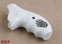 Ruger SP 101 Grip White Acrylic, Silver