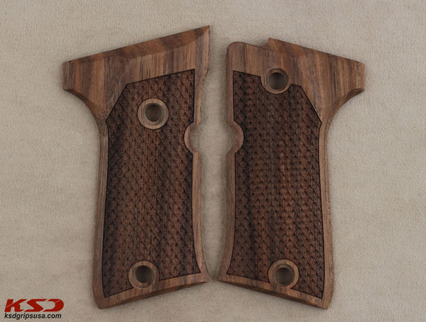 Beretta 92 Compact Model Compatible Walnut Grip for Replacement, with Python Pattern