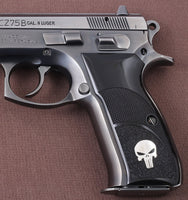 CZ 75B / 85B Model Compatible Black Acrylic Grip for Replacement (with Half Pattern & Silver Skeleton Figure)