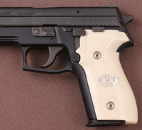 Sig Sauer P228 / P229 Model Compatible Ivory Acrylic Grip for Replacement (with Silver Logo)