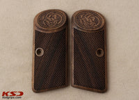 Browning FN 1910 1955 model Compatible Walnut Grip for Replacement with Diamond Checkered Pattern