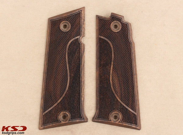 LLama 45.Acp Model Compatible Walnut Grip for Replacement with Half Pattern