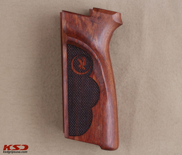 Browning FN HP-DAO / BDAO Model Compatible Rosewood Grip for Replacement (with Diamond Checkered Pattern)