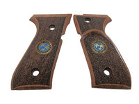 Beretta 92/96/98/M9 Full Size Walnut Grip for Replacement (with Thumb Grip and Resident Evil RCPD Logo)