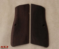 Browning HP High Power model Compatible Walnut Grip for Replacement with Diamond Checkered Pattern