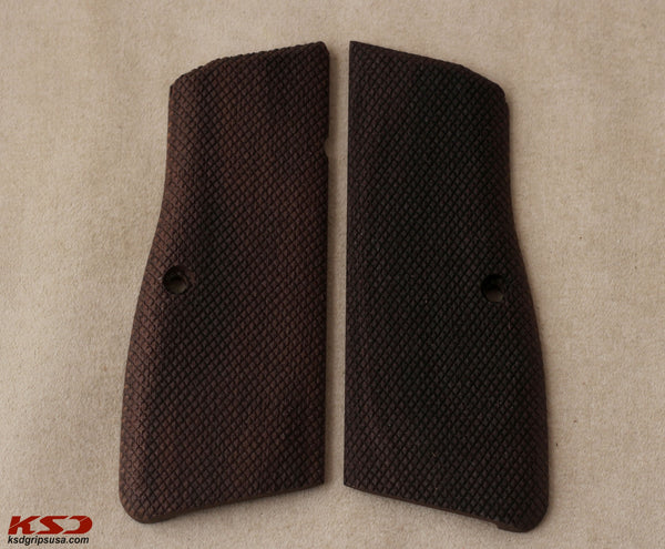 Browning HP High Power model Compatible Walnut Grip for Replacement with Diamond Checkered Pattern