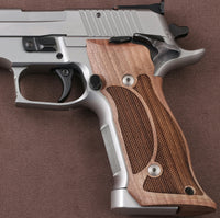 Sig Sauer P226 SAO / X-Five / X-Six Model Compatible Integrated Magwell Walnut Grip for Replacement (Diamond Checkered)