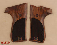 Walther P88 Compact Model Compatible Walnut Grip for Replacement, with Diamond Checkered Pattern