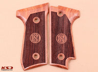 Beretta 92 S Model Compatible Walnut Grip for Replacement (with Diamond Checkered Pattern)