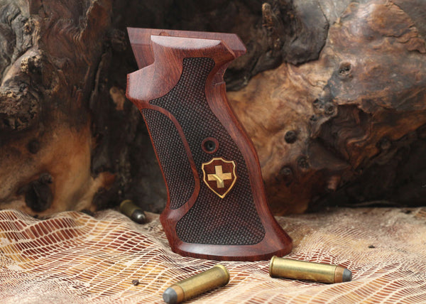 SIG P210 Heavy Frame P210-5 / P210-6 Model (without lanyard ring) Compatible Rosewood Target Grips For Replacement