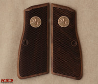 Browning HP model Compatible Walnut Grip for Replacement (Your Name and Last Name's First letter on brass material)