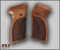 SIG P220 Model Compatible Walnut Grip for Replacement (with Diamond Checkered Pattern)