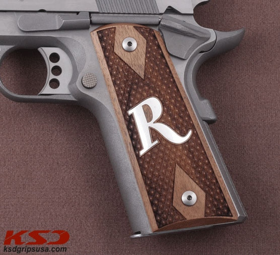 Colt / Other 1911's Model Full Size Compatible Walnut Grip for Replacement (with Customized Letters)