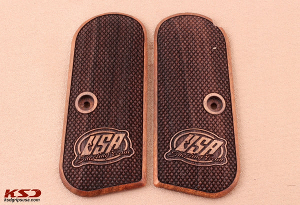 Colt 1903 / 1908 Hammerless Model Compatible Walnut Grip for Replacement with Diamond Checkered Pattern