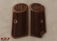 Browning FN 1903 model Compatible Walnut Grip for Replacement with Diamond Checkered Pattern