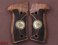 Sig Sauer P230 P232 Model Compatible Walnut Grip for Replacement with Diamond Checkered Pattern & Figure on Brass