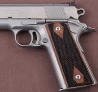 Colt / Other 1911's Model Full Size Compatible Walnut Grip for Replacement, with Diamond Checkered Pattern