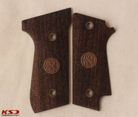 Beretta 92 S Model Compatible Walnut Grip for Replacement (with Safety Lever Cut)