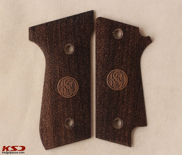 Beretta 92 S Model Compatible Walnut Grip for Replacement (with Safety Lever Cut)