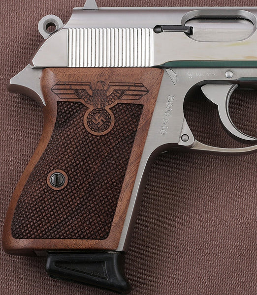 Walther PPK American (Interarms) Made Compatible Walnut Grip for Replacement (with Diamond Checkered Pattern)