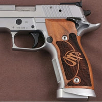 Sig Sauer P226 SAO / X-Five / X-Six Model Compatible Walnut Grip for Replacement (with Diamond Checkered Pattern)