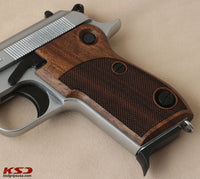 Beretta Compact Type M Model Compatible Walnut Grip for Replacement (with Diamond Checkered Pattern)