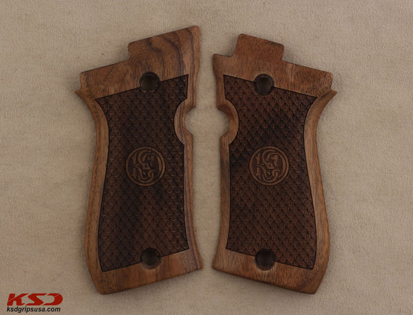 Beretta Cheetah 81 81BB 81F 81FS 84 84BB 84F 84FS Compatible Walnut Grip for Replacement (Python Pattern and Relief)