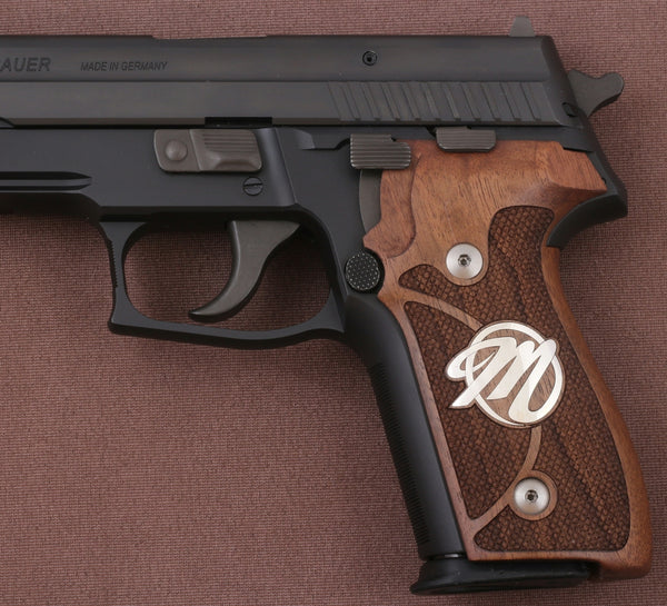 Sig Sauer P228 / P229 Model Cpmpatible Walnut Grip for Replacement (Custom First Letter)