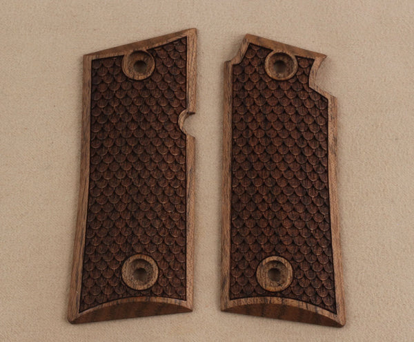 Colt Mustang Pocketlite Model Compatible Walnut Grip for Replacement, with Python Pattern