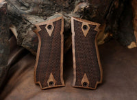 Sarsılmaz K2 45 Model Compatible Walnut Grip for Replacement (with Diamond checkered Pattern)