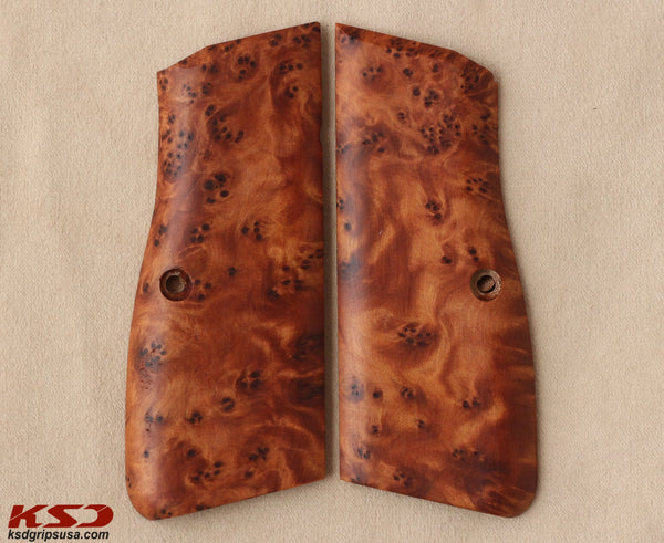 Browning HP Model Compatible Exotic Thuya Burl Wood Grip for Replacement