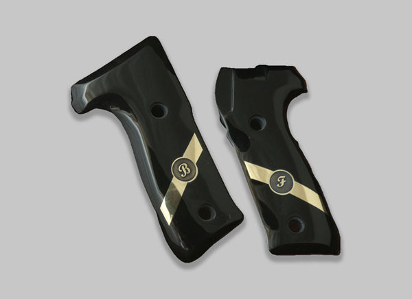 Ksd Astra A90 Compatible Black Acrylic Grip for Replacement with Custom Letters on Brass